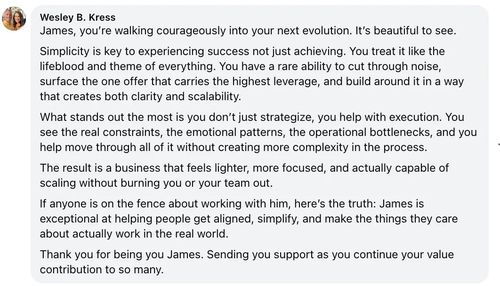 James Guldan client testimonial