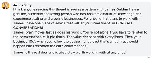 James Guldan client testimonial