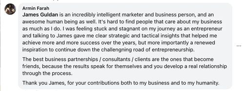 James Guldan client testimonial