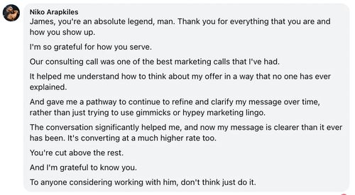 James Guldan client testimonial